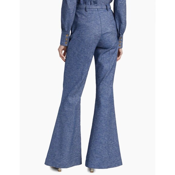 Zimmermann Eden Chambray Flared Pants Blue Size AU 3/US 10 - Picture 5 of 14